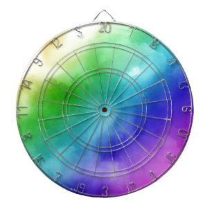 Rainbow Watercolors Dartboard