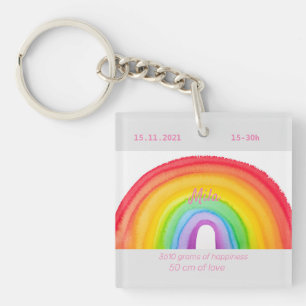 Rainbow watercolors  key ring