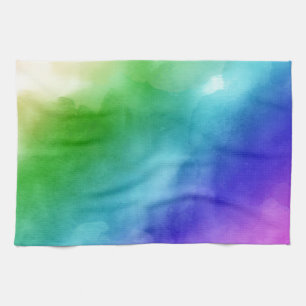 Rainbow Watercolors Tea Towel