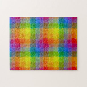 Rainbow Watercolour Squares Jigsaw Puzzle