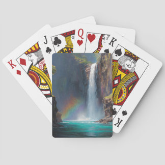 Rainbow Waterfall Fantasy Scene Playing Cards
