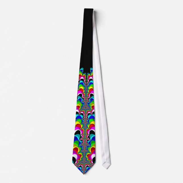 Rainbow Waterfall - Fractal Art Tie (Front)