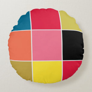 Rainbow Waterfall Squares Throw Pillow