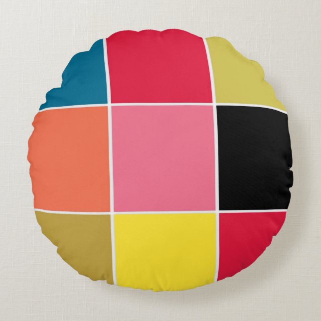 Rainbow Waterfall Squares  Throw Pillow (Front)