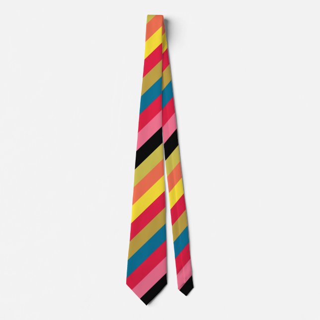 Rainbow Waterfall Stripes  Tie (Front)