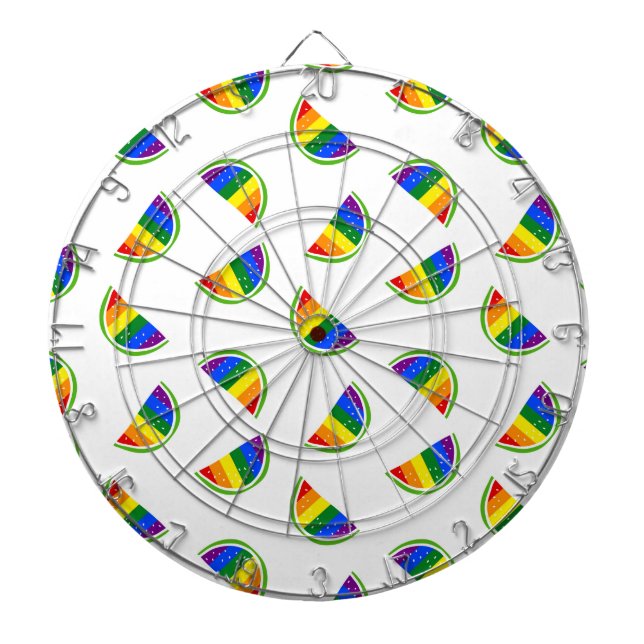 Rainbow Watermelon Pattern Dartboard (Front)