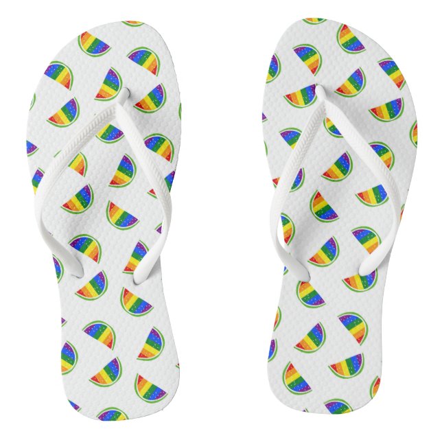 Rainbow Watermelon Pattern Jandals (Footbed)