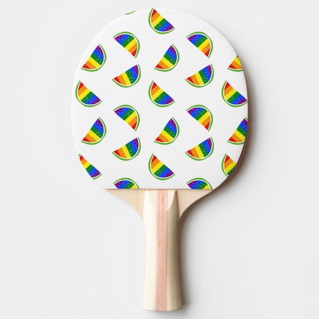 Rainbow Watermelon Pattern Ping Pong Paddle (Front)