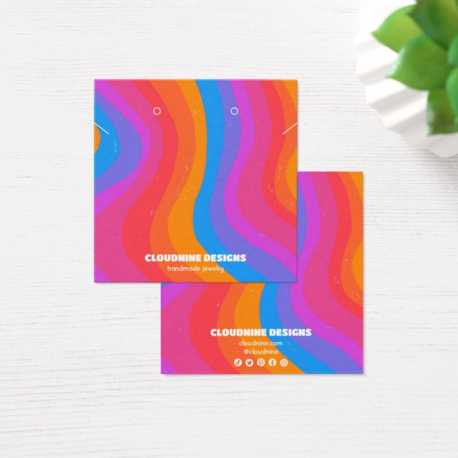 Rainbow Wave Earring Necklace Jewellery Display Ca (Desk)