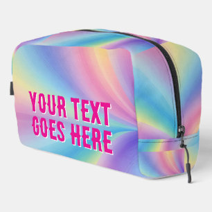 rainbow wave ombre colourful your text here printe dopp kit