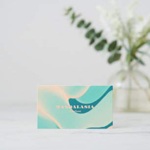 Rainbow Wave Pattern for modern minimalist Business Card