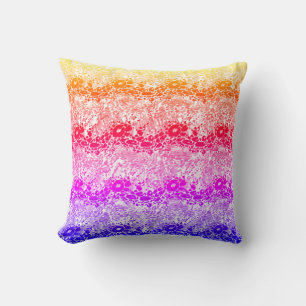 Rainbow wave Throw Pillow