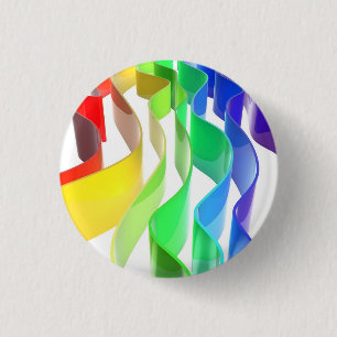 Rainbow waves 3 cm round badge