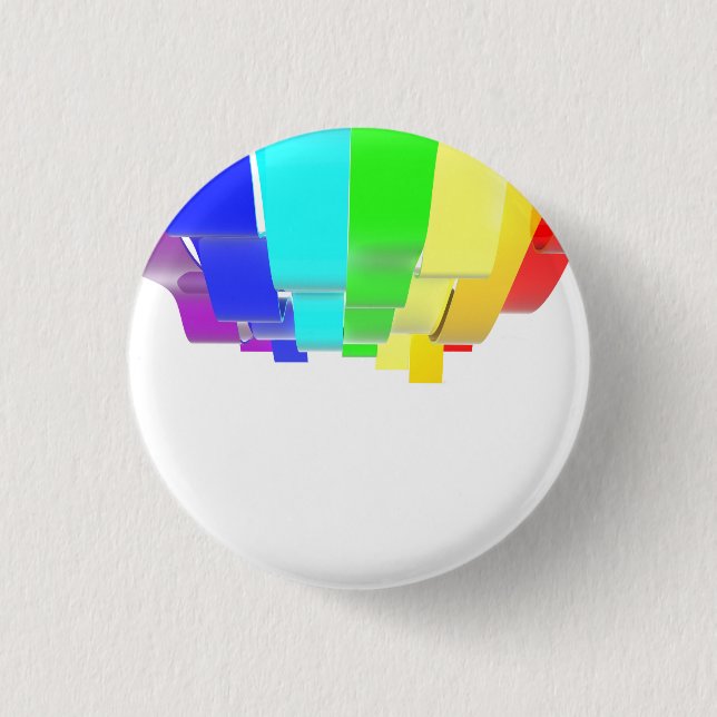 Rainbow waves 3 cm round badge (Front)