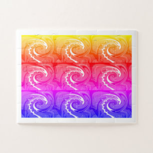 Rainbow waves art jigsaw puzzle