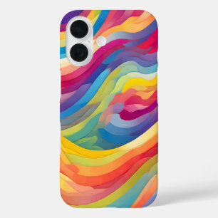 Rainbow Waves iPhone 16 Case