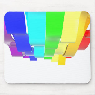 Rainbow waves mouse pad