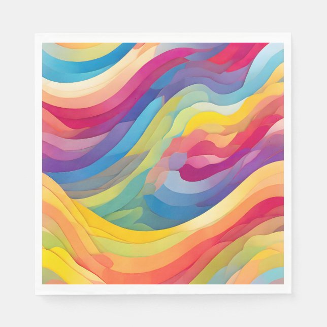 Rainbow Waves Napkin (Front)