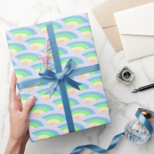 rainbow Waves Pastel Wrapping Paper