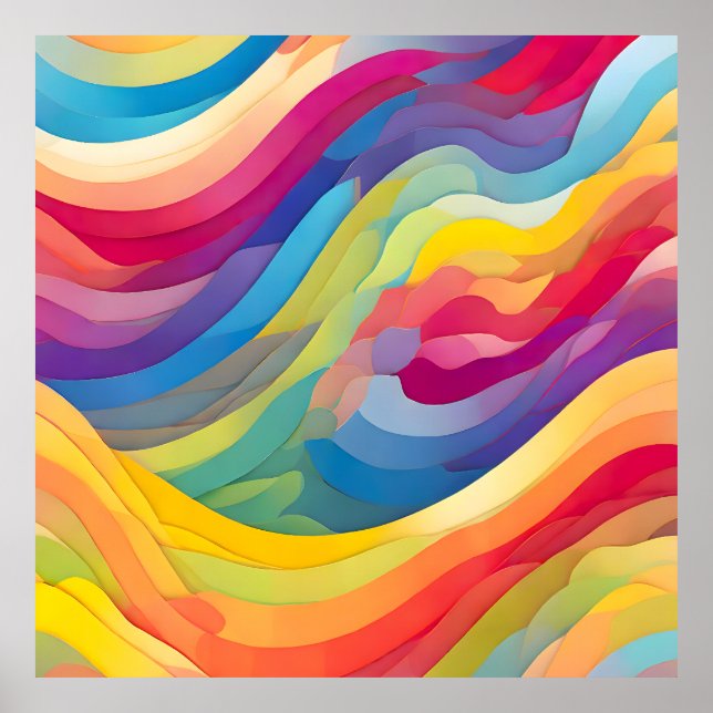 Rainbow Waves Poster (Front)