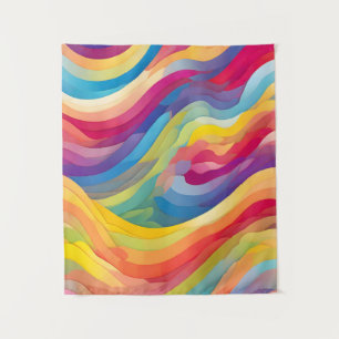 Rainbow Waves Tapestry