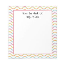 Rainbow Wavy Lined Personalised From the desk of..