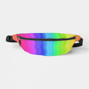 Rainbow Wavy Wave Gradual Pastel Colour Bum Bags