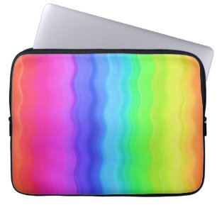 Rainbow Wavy Wave Gradual Pastel Colour Laptop Sleeve