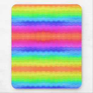 Rainbow Wavy Wave Gradual Pastel Colour Mouse Pad
