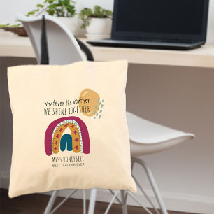 Rainbow We Shine Together Cute Personalised Tote Bag