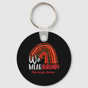 Rainbow We Wear Brain Aneurysm Awareness  Key Ring