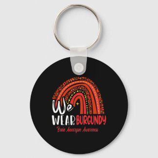 Rainbow We Wear Brain Aneurysm Awareness Key Ring