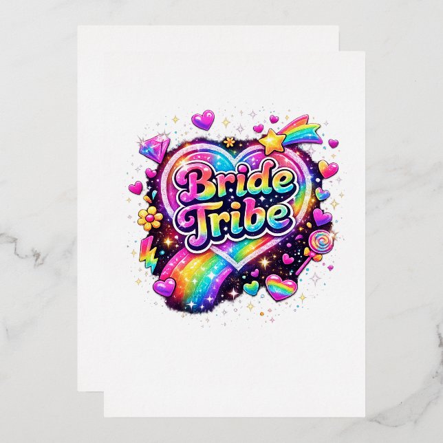 Rainbow Wedding Brides Maids Bachelorette Party (Front/Back)