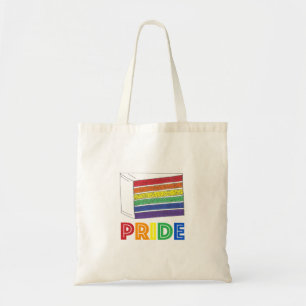 Rainbow Wedding Cake Slice Gay Pride Tote