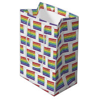 Rainbow Wedding Cake Slice Purple Heart LGBT Gay