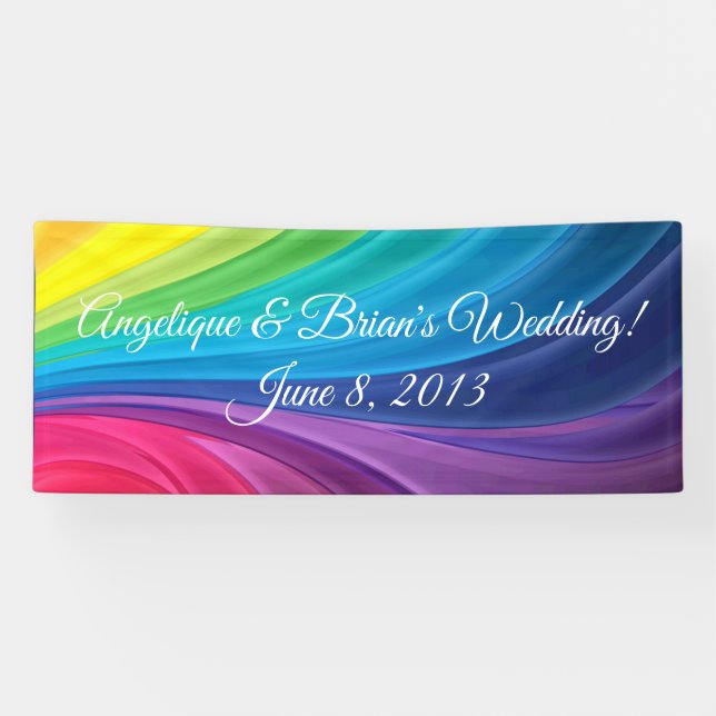 Rainbow wedding couple banner (Horizontal)