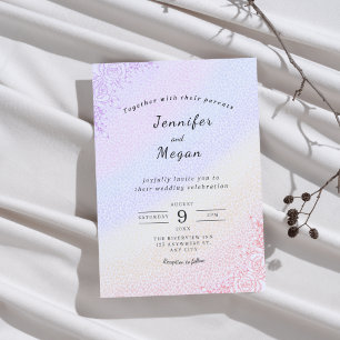 Rainbow Wedding  Invitation