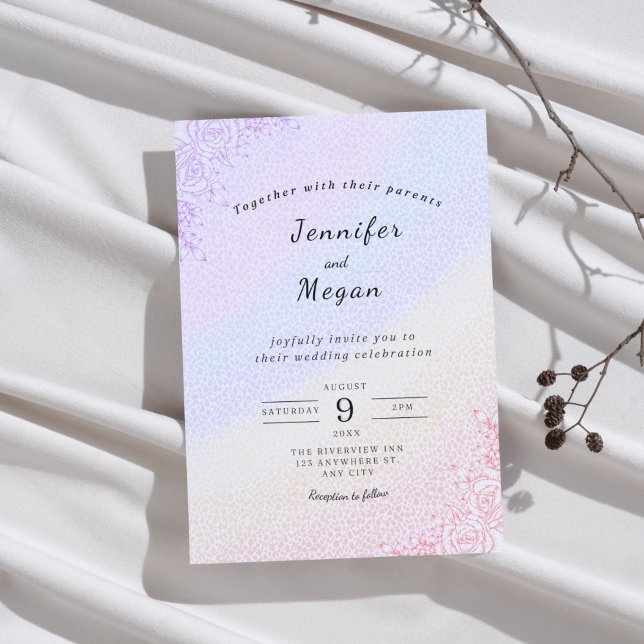 Rainbow Wedding  Invitation (Creator Uploaded)