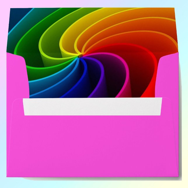 Rainbow Wedding Invitation Envelope Inside Print (Creator Uploaded)