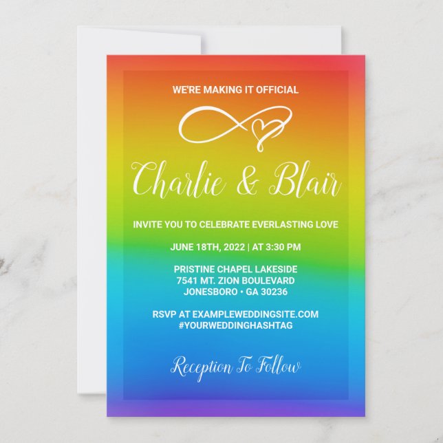 Rainbow Wedding Invitations (Front)