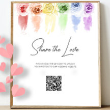 Rainbow Wedding QR Code Sign
