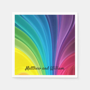 Rainbow Wedding Reception Cocktail Napkin