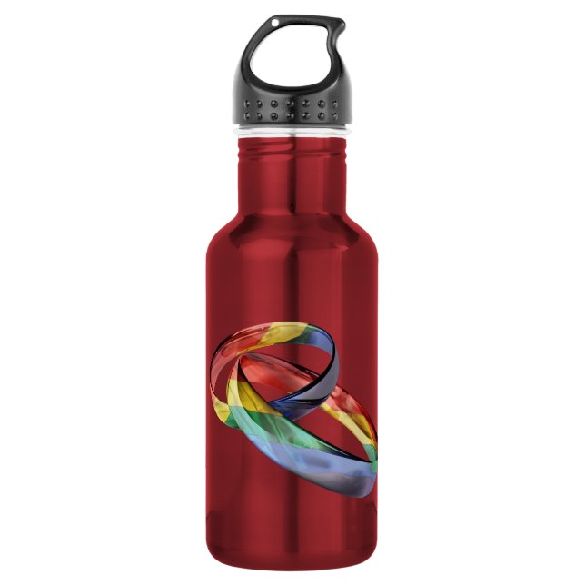 Rainbow Wedding Rings for Marriage Equality 532 Ml Water Bottle (Front)
