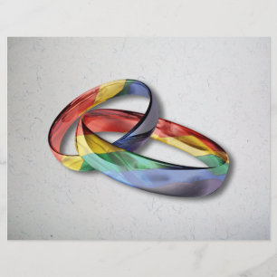Rainbow Wedding Rings for Marriage Equality Flyer