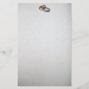 Rainbow Wedding Rings for Marriage Equality Stationery