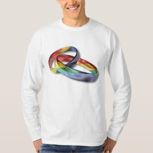 Rainbow Wedding Rings for Marriage Equality T-Shirt