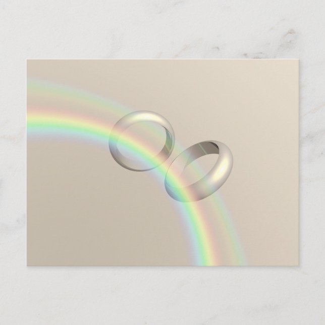 Rainbow Wedding Rings Postcard (Front)