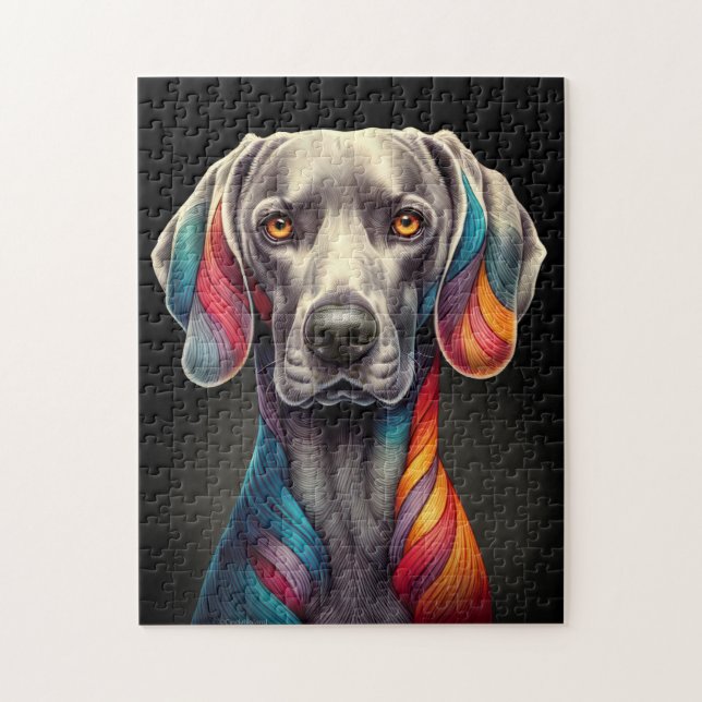 Rainbow Weimaraner Jigsaw Puzzle (Vertical)