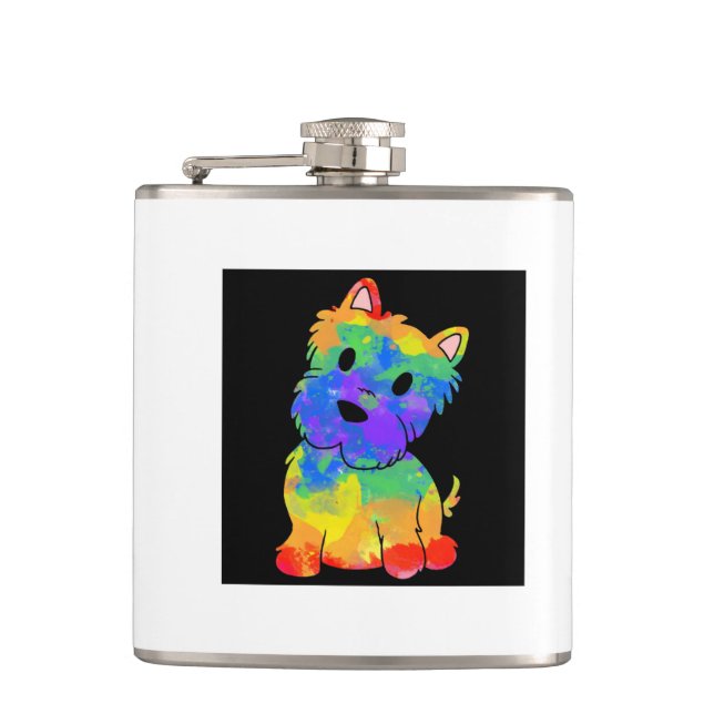 rainbow westy hip flask (Front)
