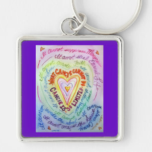 Rainbow What Cancer Cannot Do Heart Keychain